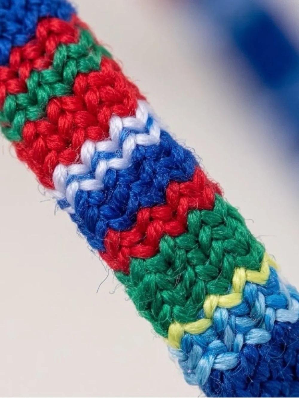 New Adjustable Blue Woven Friendship Bracelet with Multicolor Accents